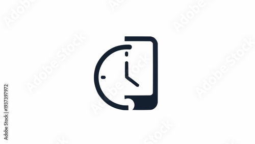 Smartphone clock icon with timer.