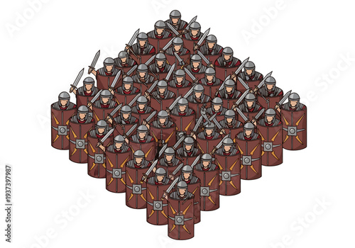 Group of Medieval Knights in Formation.