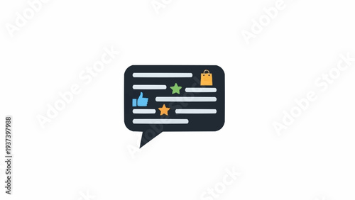 Social media comment chat box icon.