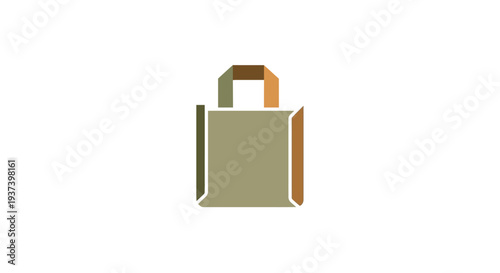 Brown Paper Shopping Bag with Handles.