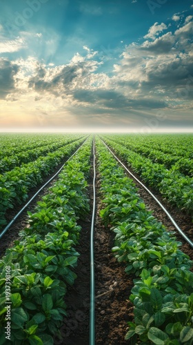 Vibrant fields stretching under a vast sky