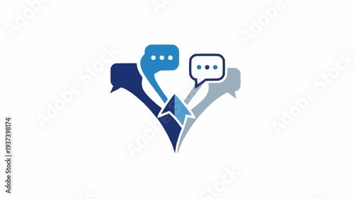 Speech bubbles in a logo.