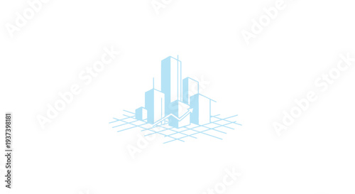 City Skyline with Tall Buildings.