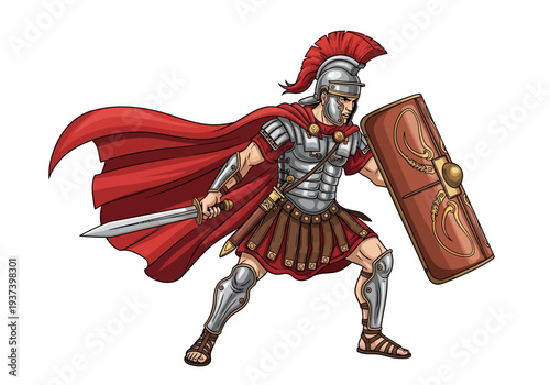 Medieval Knight in Silver Armor Illustration.