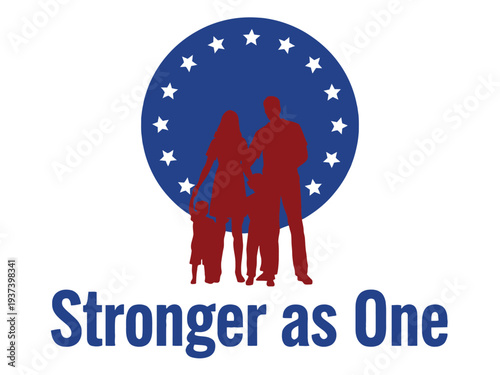 Family Unity Concept with Silhouette and Stars