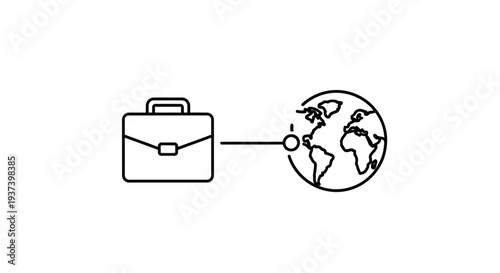 Business travel globe briefcase international.