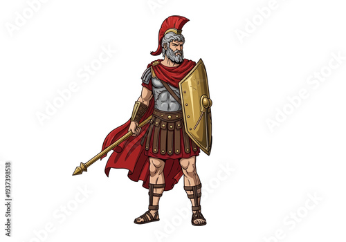 Ancient Greek or Roman Warrior in Armor.