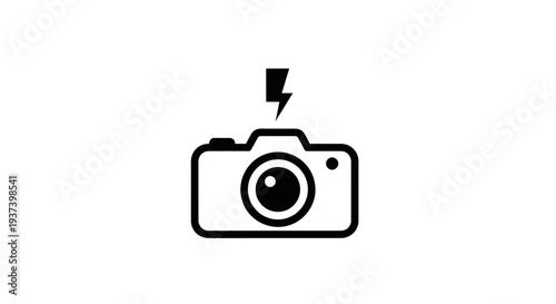 Camera with flash photography equipment.