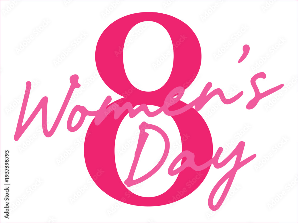 Obraz premium International Women's Day Pink Typography Design
