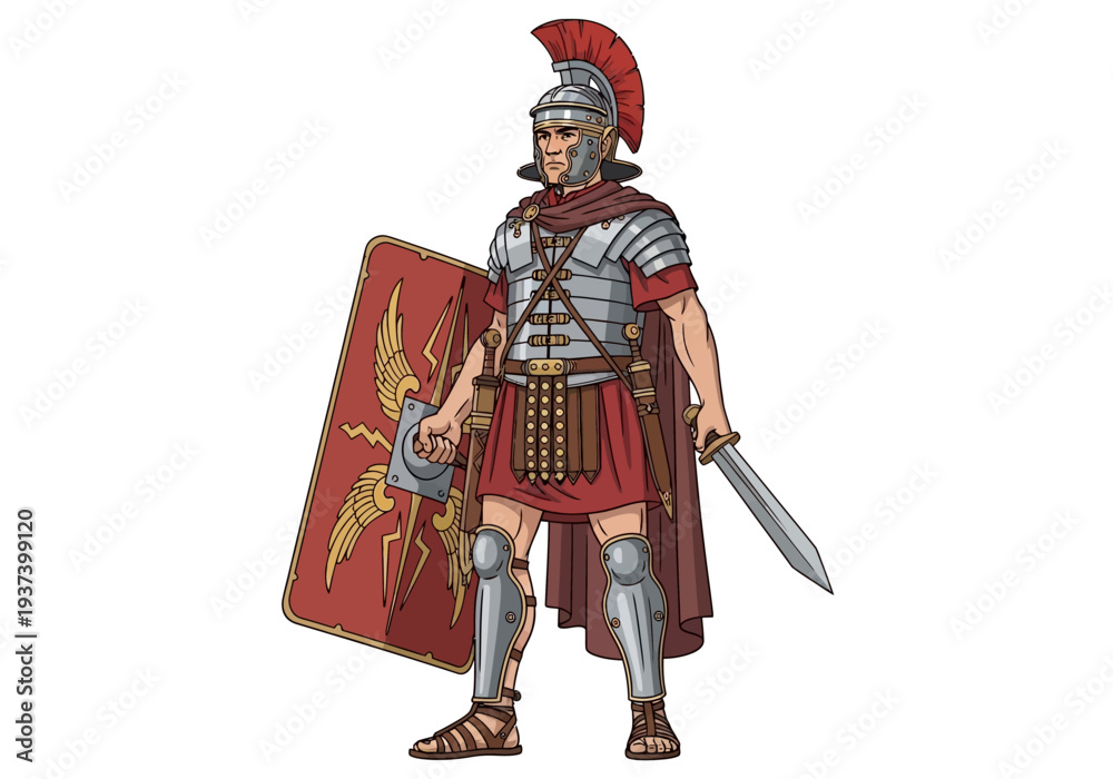 Obraz premium Roman Soldier with Sword and Shield.