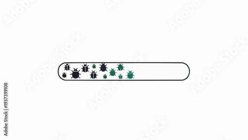 Test Tube with Colored Liquid and Particles.