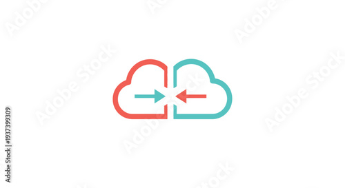 Cloud Data Transfer Icon Illustration.
