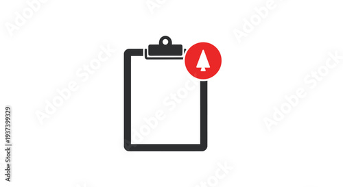 Clipboard with Notification Icon and Alert.