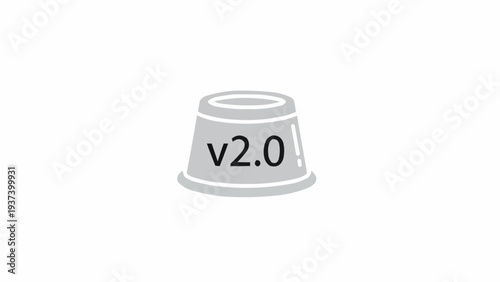 Version 2.0 metal object icon.