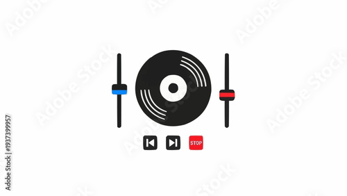 Vinyl Record Player Turntable Closeup.