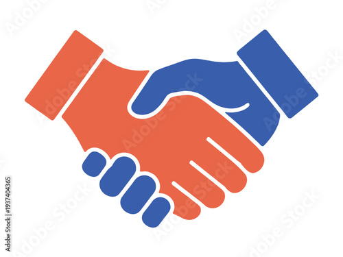 Colorful handshake graphic illustration symbol