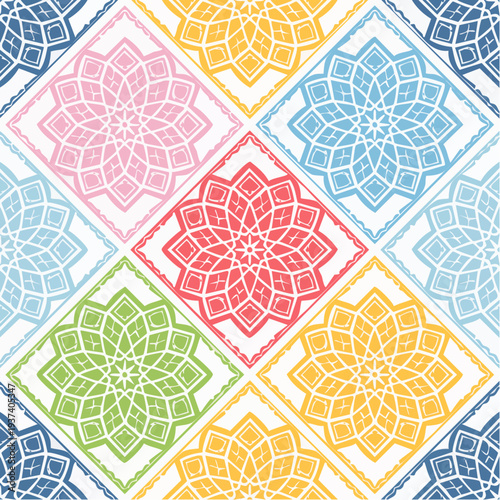 Modern arabesque seamless pattern collection colorful texture background vector design