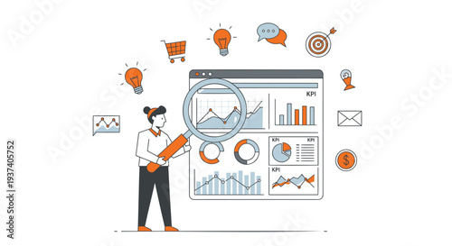 Set of business analytics vector icons