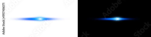 Futuristic energy streak flare, and neon glow Png Glowing horizontal blue light line with radiant shine and beam effect. Perfect for digital highlights. 