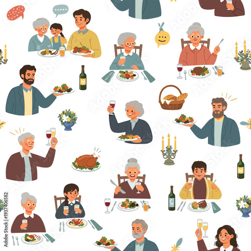 Elderly People Enjoying Meals Together.