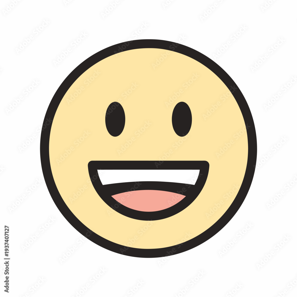 Fototapeta premium Smiling Face Emoji with Happy Expression.
