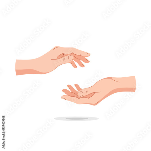 Two Hands Reaching Out to Each Other.