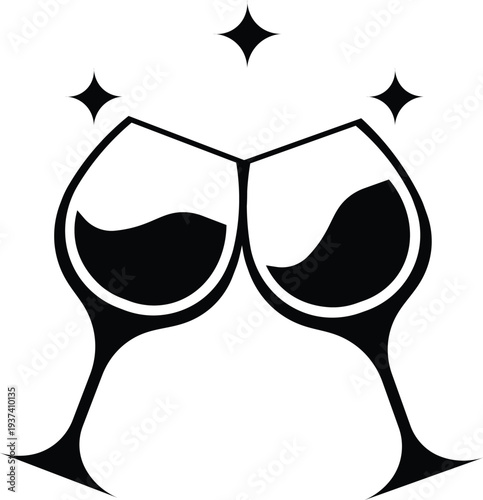 Cheers to Moments: Elegant wine glasses clink together, sparkling with celebration, representing a toast to life's special occasions. 