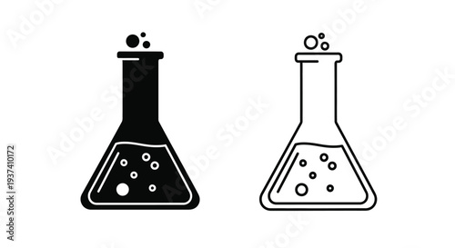 Laboratory glassware icons set Vector