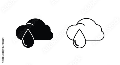 Rain clouds vector icons set Vector
