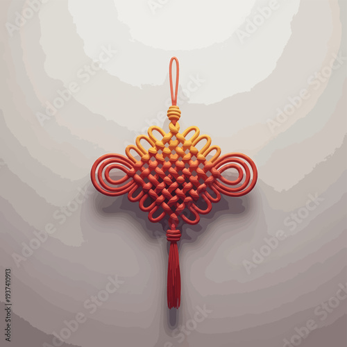 Red and Orange Quilling Art Ornament.