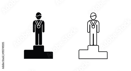 Podium winners with medals - icons Vector