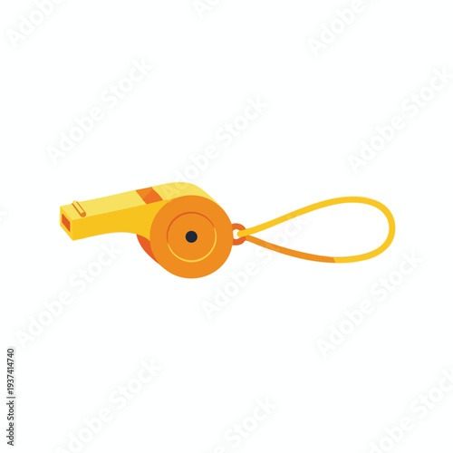 Yellow Whistle on White Background