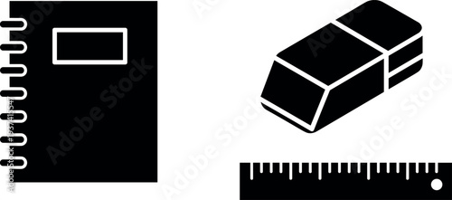 A 3d vector icon of black and white paper clips on a white background representing digital data storage and office equipment for a computer memory flash card backup