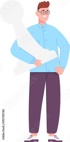 Man hold big pawn. Personal career strategy