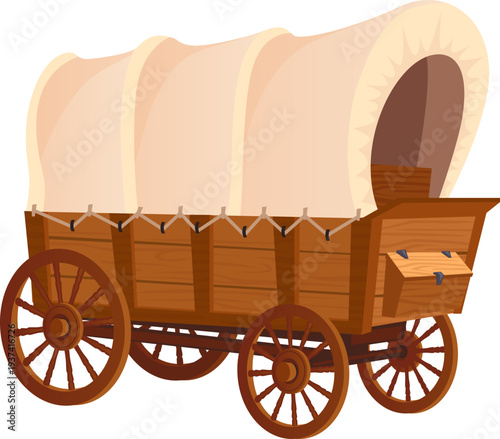Wild west style wagon. Vintage tent carriage