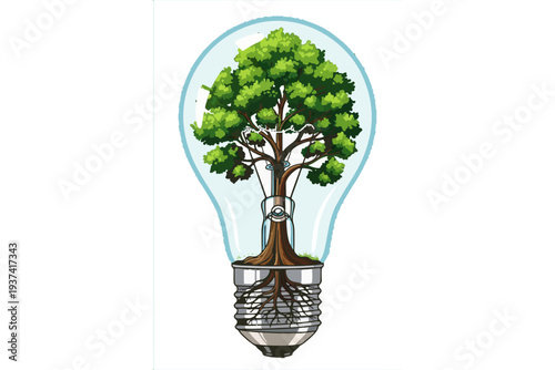 light bulb with plant