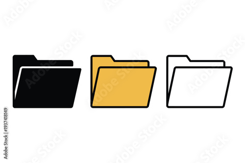 Colorful File Folder Icons Set