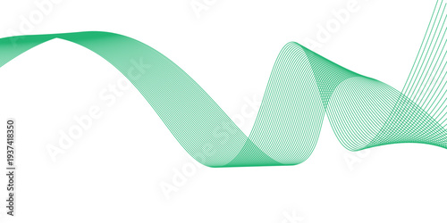 An abstract green leaf background featuring a 3d vector ribbon shaped into a success checkmark symbol as a web icon illustration for business choice and correct vote sign art element