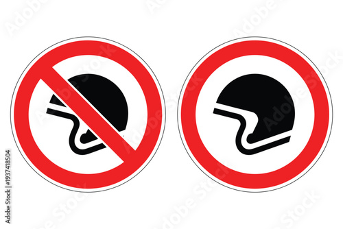 Traffic signs for helmet rules and regulations
