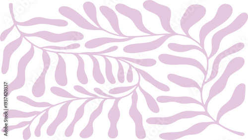 Delicate floral pattern illustration with leaves and branches in a serene botanical design