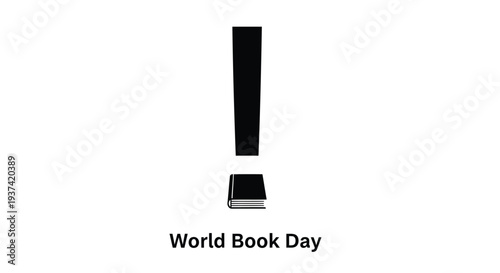 World Book Day exclamation mark icon vector
