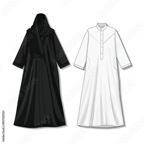 Traditional Islamic Robes with Hood.