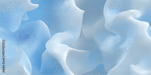 Light blue abstract fluid waves with fine line textures for modern tech branding professional stationery packaging and elegant interior wall decor.