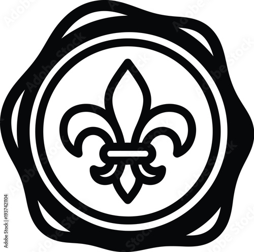 Wax seal stamp featuring a royal fleur-de-lis emblem design