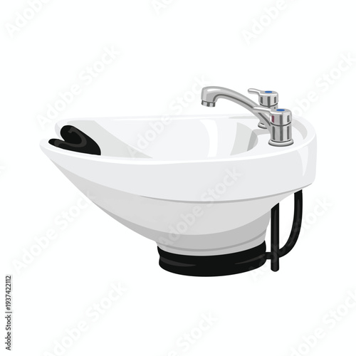 Modern Bathroom Sink with Faucet and Plumbing for Renovation or Installation