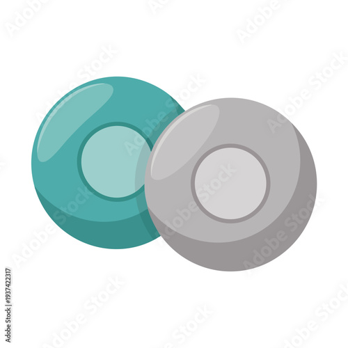 Colorful contact lens icons in vibrant shades for health and beauty concept