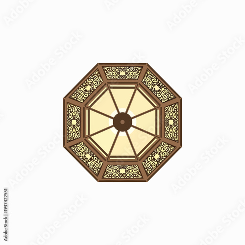 Ornate Octagonal Ceiling Rose Decoration.
