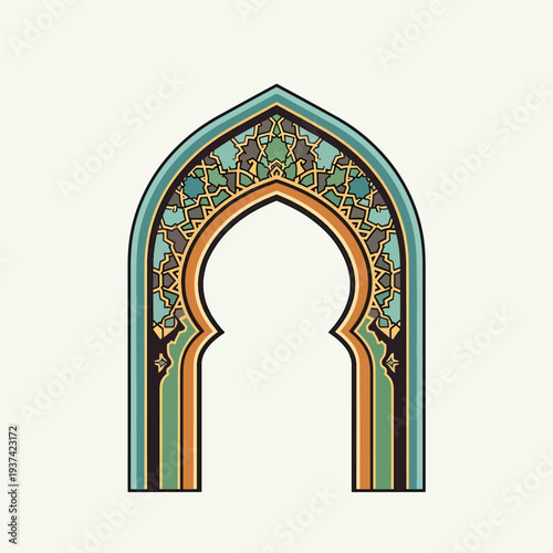 Ornate Islamic Archway with Intricate Design.