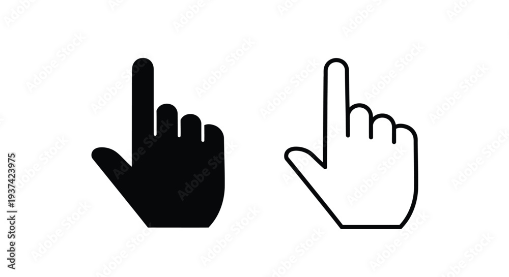 Obraz premium Hand gestures - pointing finger icons Vector