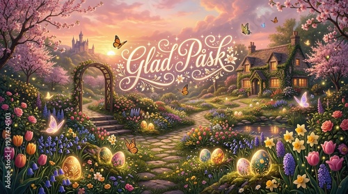 Swedish Easter Greeting with Elegant “Glad Påsk” Lettering